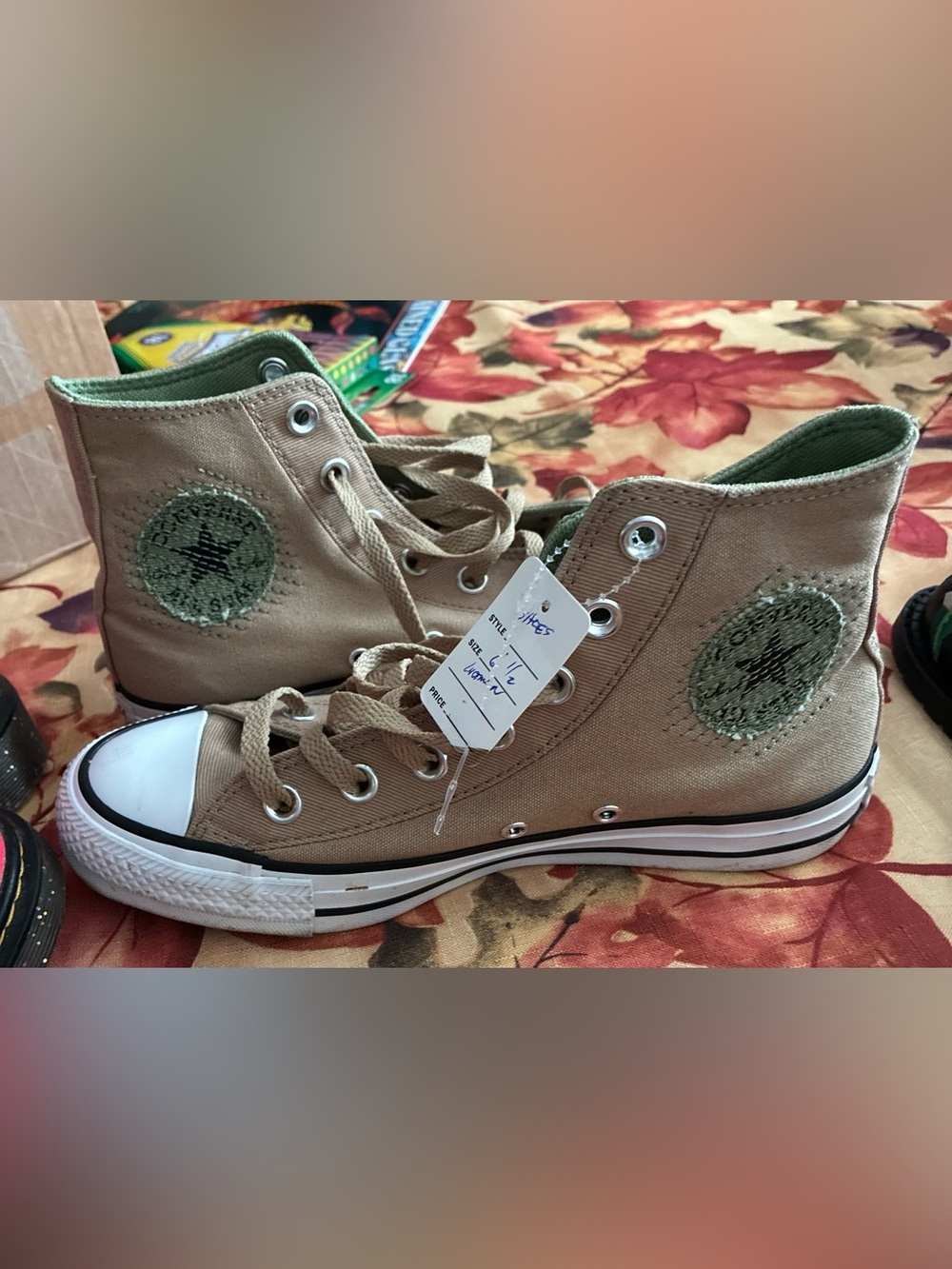 Converse Chuck Taylor All Star Stitched Patch Nomad Khaki High Top Women's 6.5